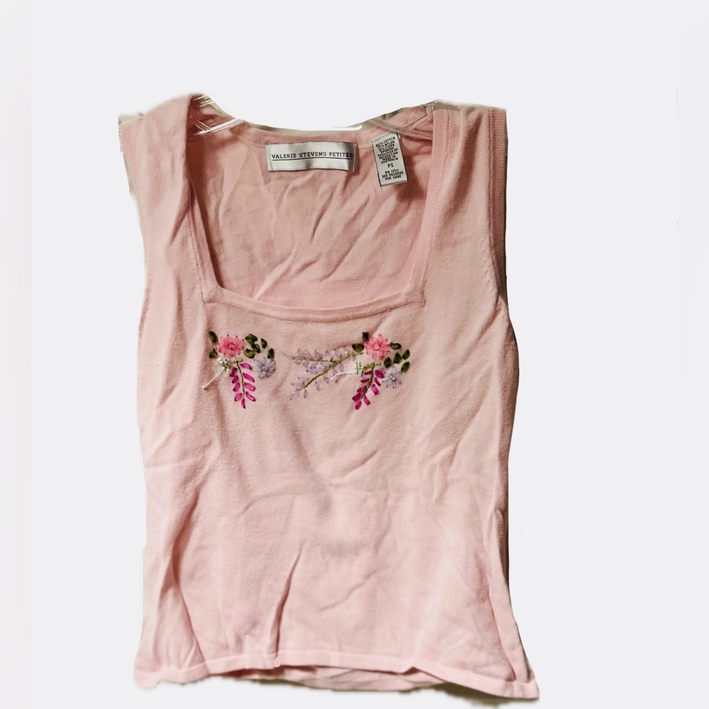 Sweet Pink Sleeveless Sweater -  Petite S